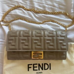 Fendi Baquette Continental wallet with chain